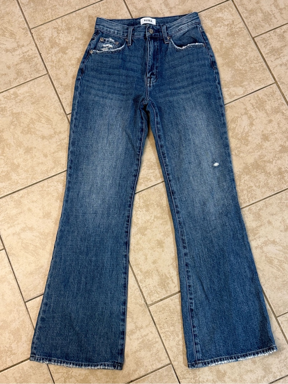 Pistola Women's Dark Blue High-Rise Wide-Leg Jeans Size 24